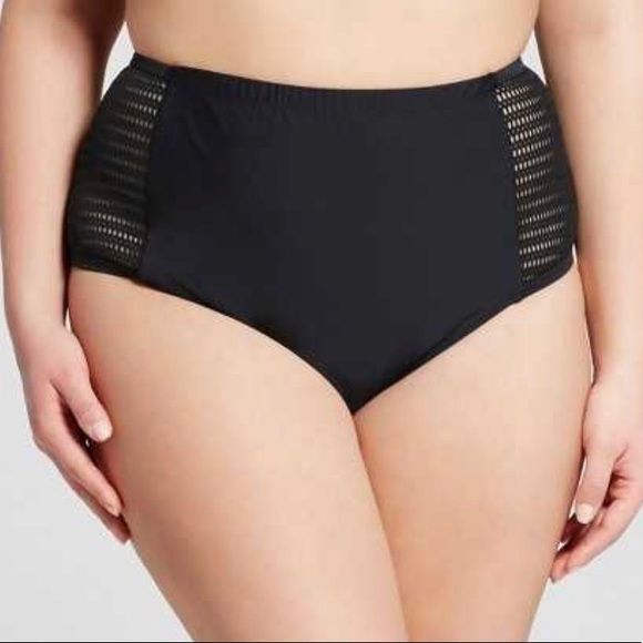 Black high waisted Bathing Suit bottoms - Picture 1 of 3